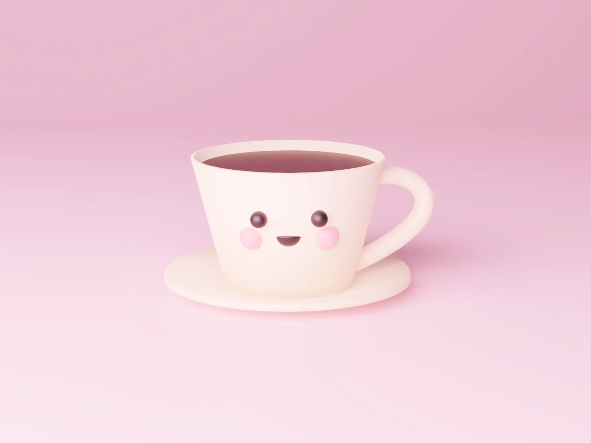 Shot — A blushing teacup on a soft pink ground